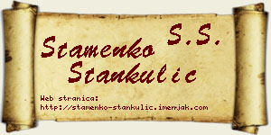 Stamenko Stankulić vizit kartica